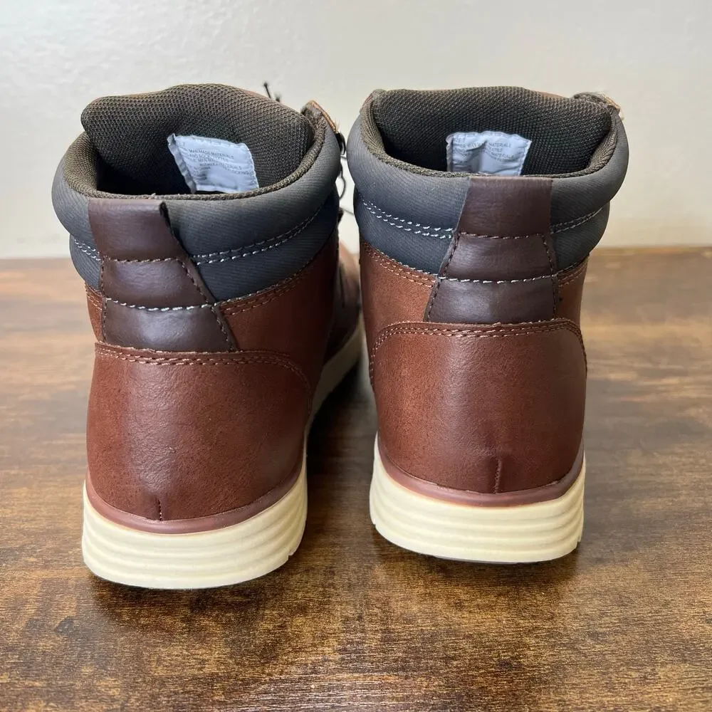 Goodfellow Maxwell Boots Mens 7 Brown Leather Chukka Faux Leather Lace Up Work